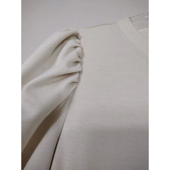 Women’s Beige Cocktail Dress 3/4 Sleeve Size M Formal Cottage core Stretch - Picture 7 of 10